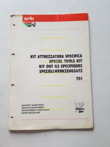 Aprilia catalogo attrezzatura specifica 1989 manuale officina originale