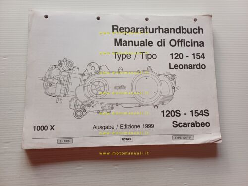 Aprilia MOTORE 125-150 2t Leonardo 1999 manuale officina italiano ORIGINALE