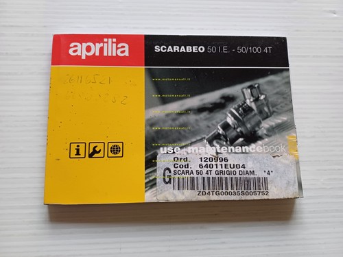 Aprilia Scarabeo 50 ie 2T - 50-100 4T 2002 manuale …