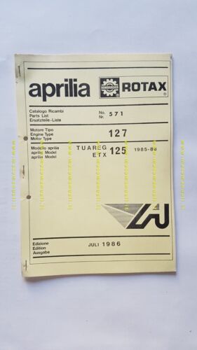 Aprilia TUAREG-ETX 125 1985-86 catalogo ricambi MOTORE 127 engine parts …