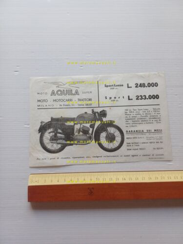 Aquila 160 Sport Lusso anni 50 depliant italiano originale