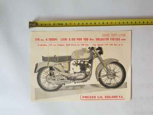 Aquila 175 moto 1957 depliant originale brochure