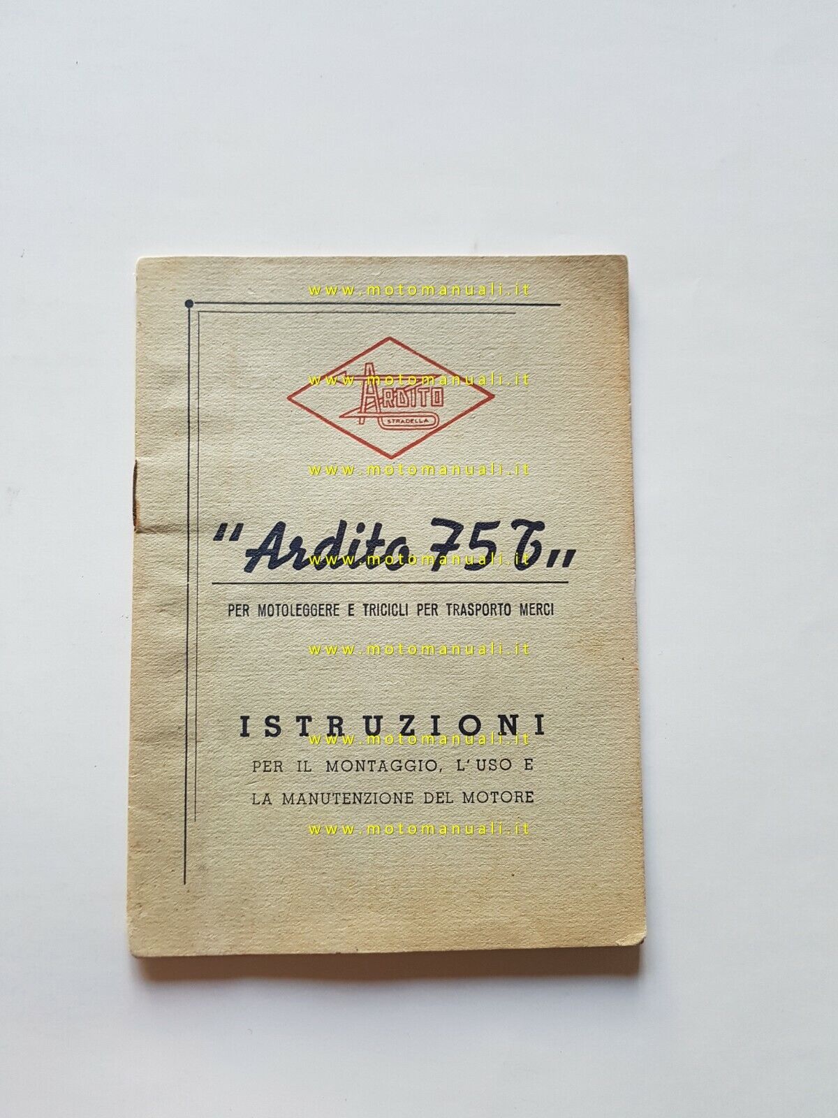 Ardito 75 manuale uso manutenzione originale anni 50 owner's manual