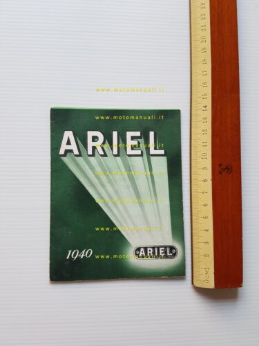 Ariel produzione modelli moto 1940 depliant INGLESE anteguerra originale