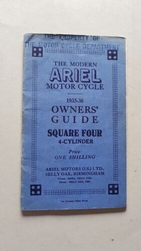 Ariel Square Four modelli 1933-36 manuale uso moto originale inglese