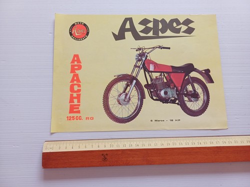 Aspes 125 Apache Regolarità -Cross 1971 motore Maico depliant italiano …