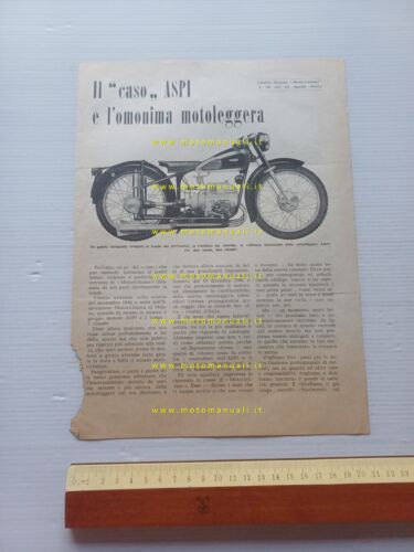 ASPI 125 1947 ristampa prova Motociclismo depliant italiano originale