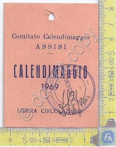 Assisi - Comitato CALEDIMAGGIO - Tessere di Libera Circolazione - …
