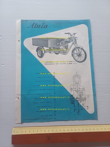 Atala 50 motocarro 112 cassone anni 60 depliant italiano originale