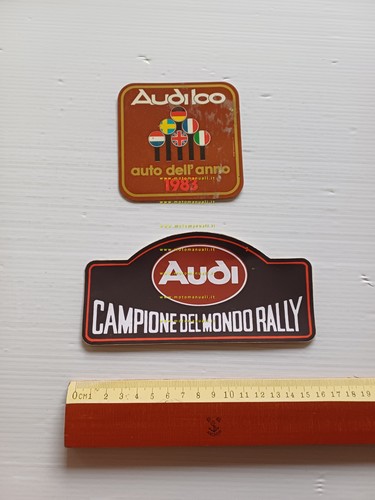 Audi 100 2 adesivi pubblicitari originali anni 80