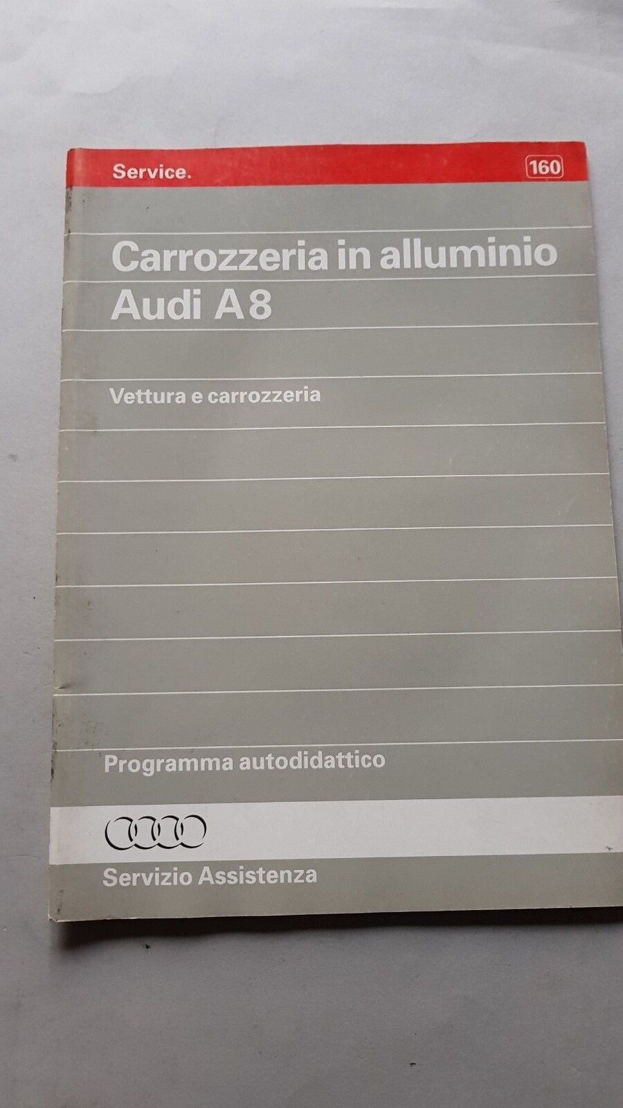 Audi 8 carrozzeria alluminio 1994 manuale opuscolo descrizione per venditori