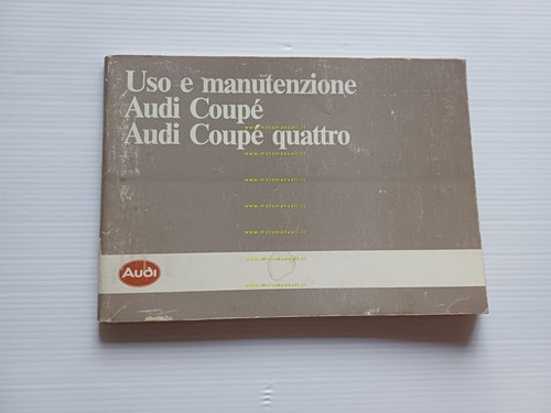 Audi Coupè Quattro 1986 manuale uso manutenzione libretto italiano originale