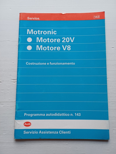 AUDI motore 20V-V8 1991 manuale opuscolo descrizione officine italiano originale