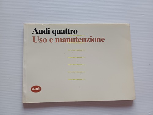Audi Quattro 2.3 5V 1987 manuale uso manutenzione libretto italiano …