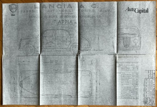 Auto Capital - Riproduzione Disegni Tecnici Autovettura Lancia Appia