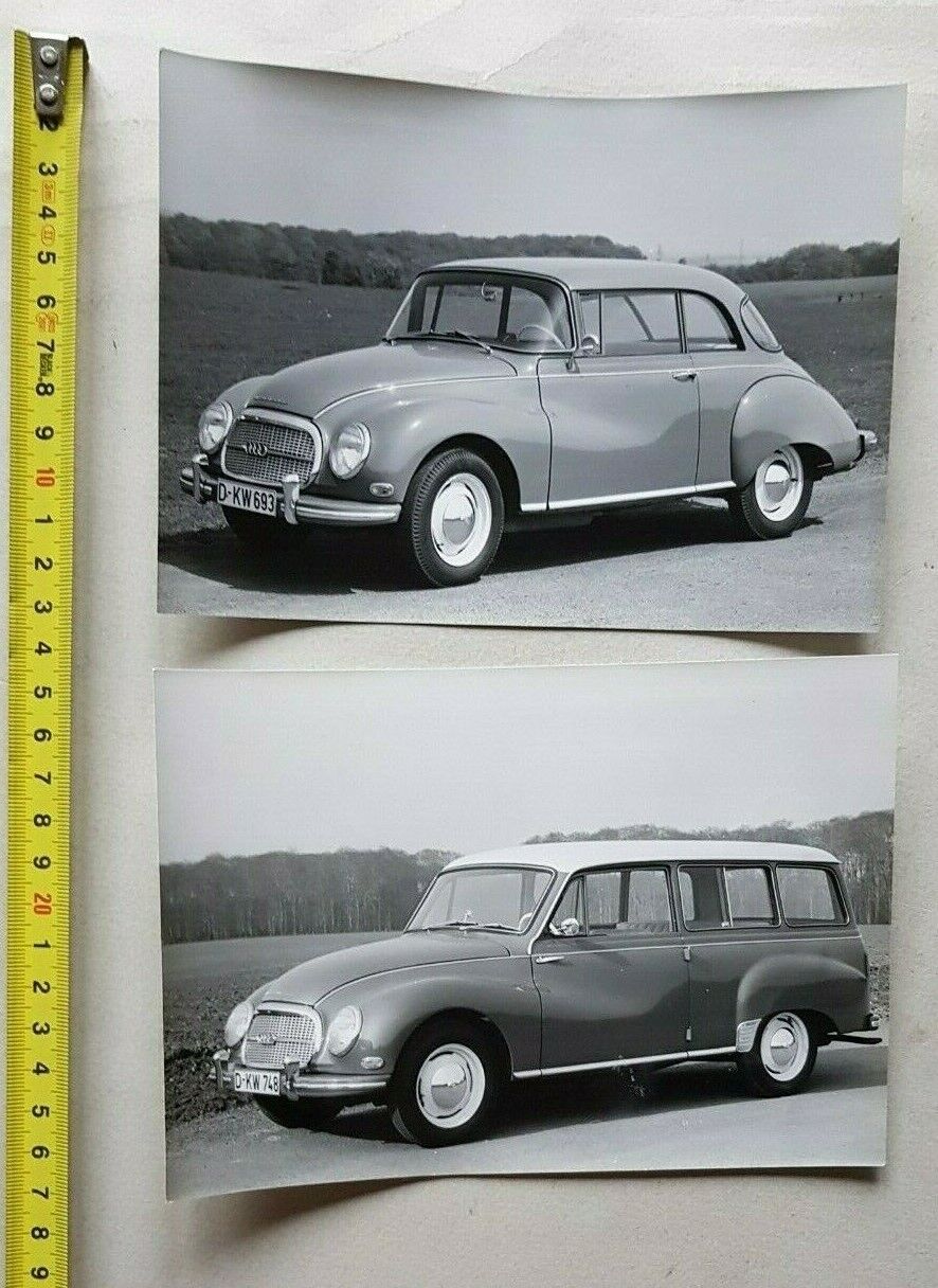 Auto Union 1000 Limousine-Universal 2 foto originali cartella stampa no …