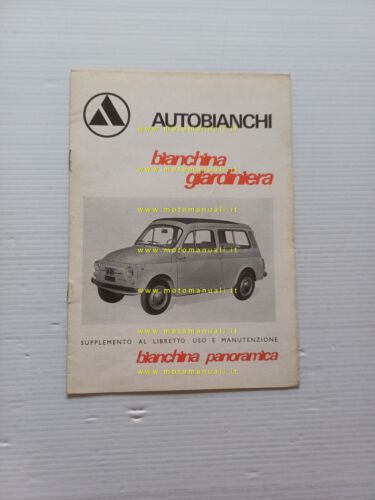 Autobianchi Bianchina Giardiniera 1968-70 SUPPLEMENTO manuale uso originale