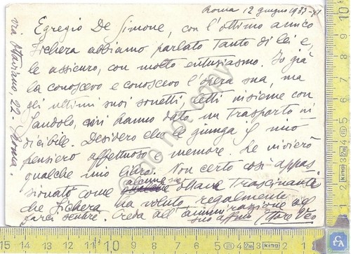 Autografo - Autograph - Ettore Veo - Giornalista e Scrittore …