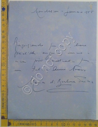 Autografo - Signature - Maria Francesca di Savoia - Mandelieu …
