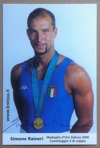 Autografo - Simone Raineri - Medaglia Oro Sidney 2000 Canottaggio …