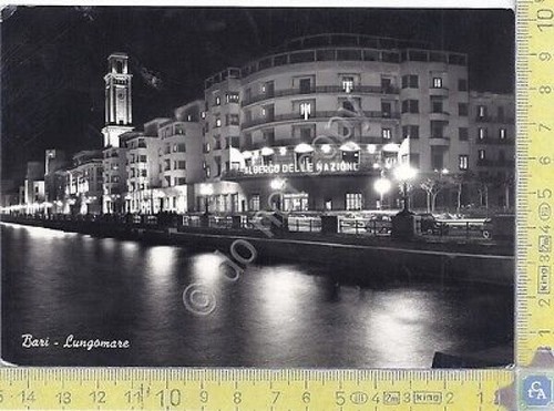 Bari - Lungomare by night - 1957
