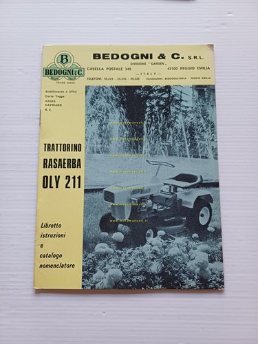 Bedogni Trattorino rasaerba Oly 211 manuale uso + catalogo ricambi …