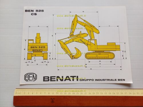 Benati BEN 525 CS escavatore cingolato scheda tecnica depliant originale …