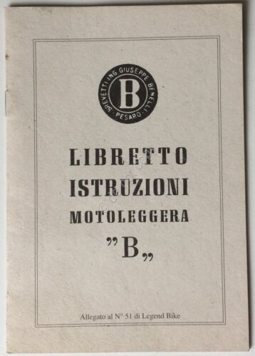 Benelli - Motoleggera B - Libretto di istruzioni - Anastatica