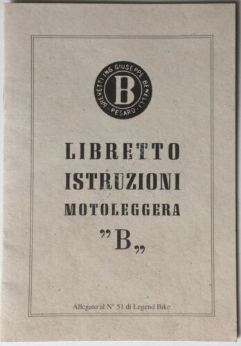 Benelli - Motoleggera B - libretto istruzioni - Anastatica