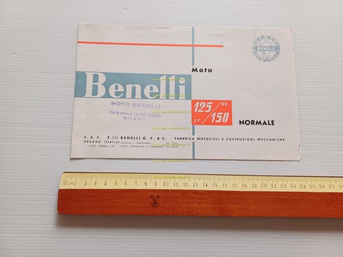 Benelli 125 Normale - 150 Normale 1961 Depliant italiano originale