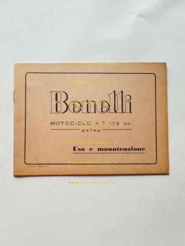 Benelli 175 Extra 1964 manuale uso manutenzione libretto originale italiano