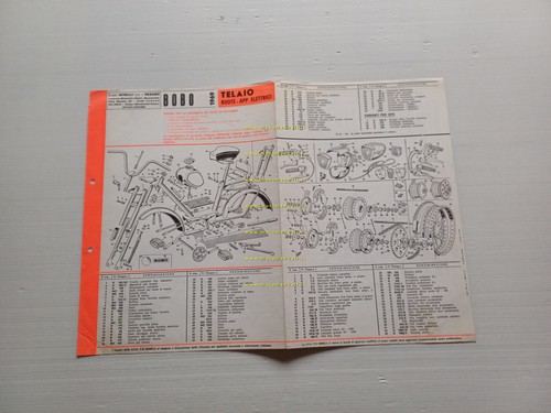 Benelli 49 Bobo 1969 catalogo ricambi TELAIO originale frame parts …