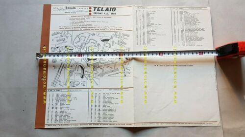 Benelli 49 Export F.A.1968 catalogo ricambi TELAIO originale frame catalogue