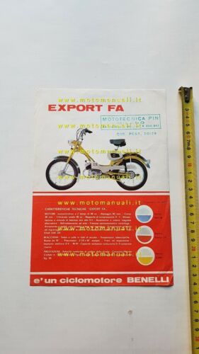 Benelli 49 Export FA 1968 depliant originale italiano ciclomotore brochure