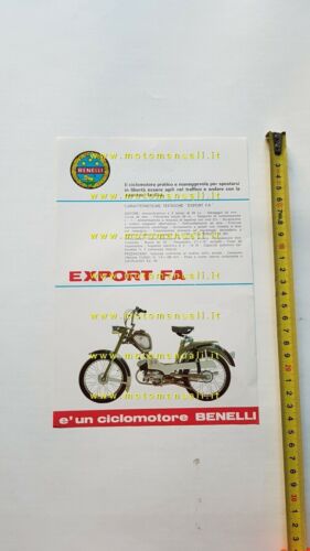 Benelli 49 Export FA 1970 depliant originale italiano ciclomotore brochure