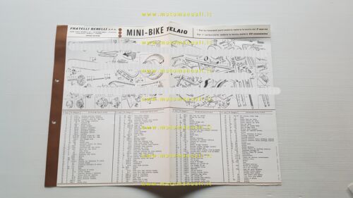 Benelli 49 Mini Bike 1965 catalogo ricambi TELAIO originale frame …