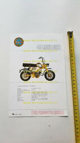 Benelli 49 Mini Bike 1972 depliant originale italiano ciclomotore brochure