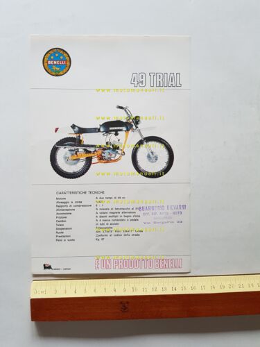 Benelli 49 Trial 1971 depliant originale italiano