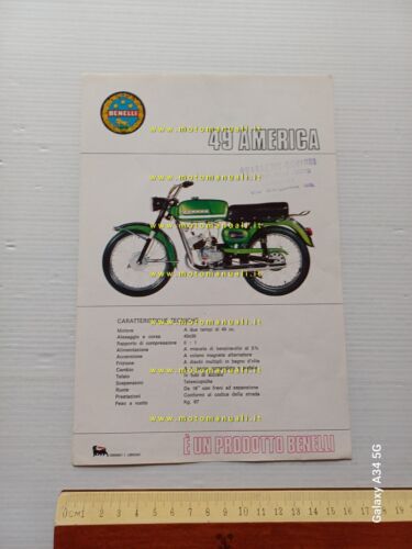 Benelli 50 America 1971 depliant ciclomotore originale italiano