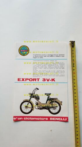 Benelli 50 Export 3V-K 1970 depliant originale italiano ciclomotore brochure