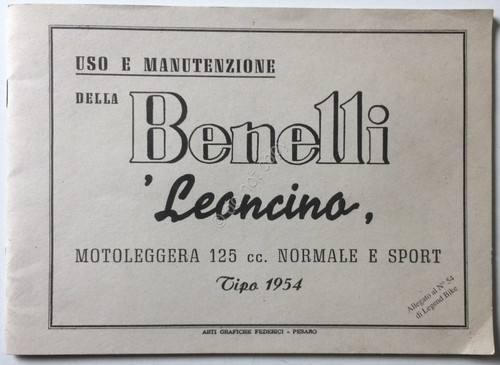 Benelli Leoncino - Uso e Manutenzione - Tipo 1954 - …