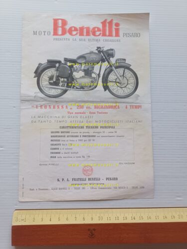 Benelli Leonessa 250 1954 depliant italiano originale