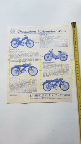 Benelli produzione ciclomotori modelli 1960 depliant brochure originale italiano