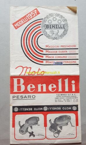 BENELLI produzione moto 1957 depliant originale genuine motorcycle brochure