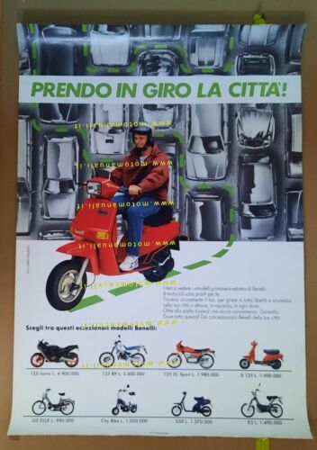 Benelli S 125 scooter + modelli 1988 manifesto poster ORIGINALE …