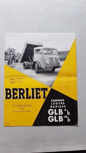 Berliet GLB b autocarro 1955 depliant francese originale camion brochure