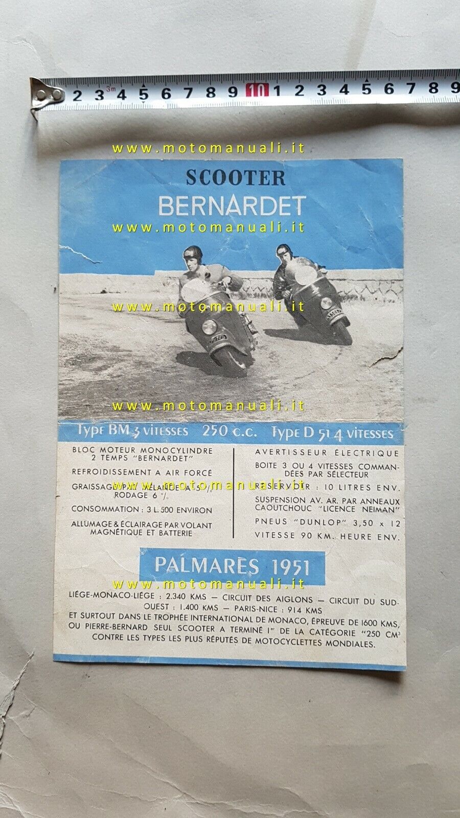 Bernardet Scooter 125 E 51 - C 50 depliant Francese …