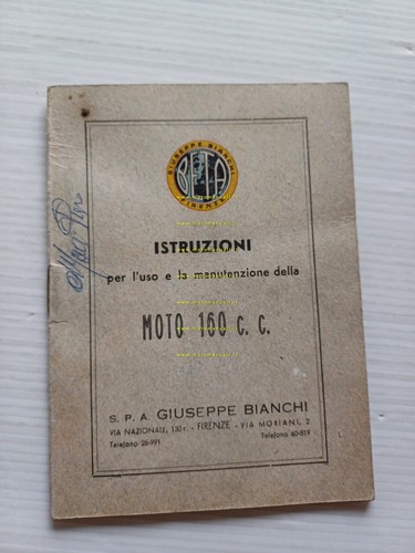 Beta 160 moto anni 50 manuale uso libretto istruzioni originale …