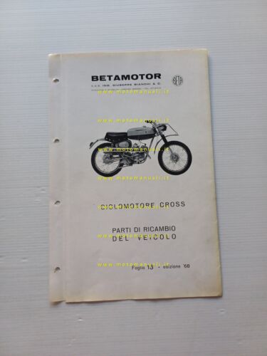 Beta 48 cross 1968 catalogo ricambi TELAIO originale FRAME parts …