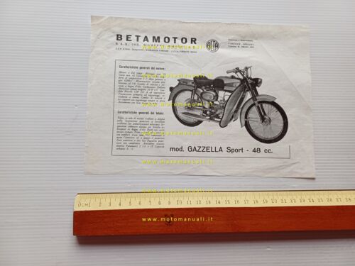 Beta 48 Gazzella Sport anni 60 depliant originale ITALIANO